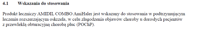 Wskazania wg ChPL