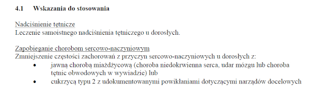 Wskazania wg ChPL